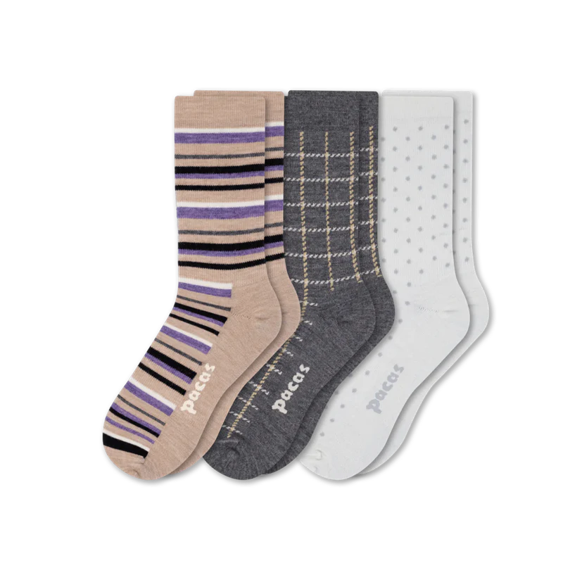 3 Pack - Women's Light-Weight Crew Pacas Socks 66 3 Pack - Women's Light-Weight Crew Pacas Socks