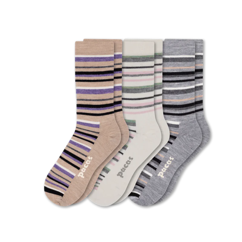 3 Pack - Women's Light-Weight Crew Pacas Socks 67 3 Pack - Women's Light-Weight Crew Pacas Socks