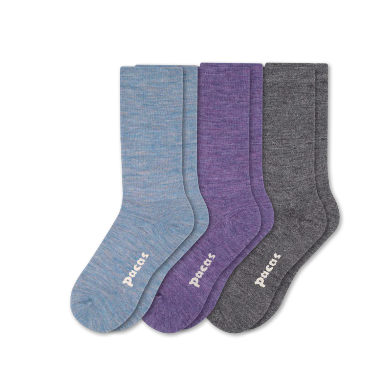 3 Pack - Women's Light-Weight Crew Pacas Socks 75 3 Pack - Women's Light-Weight Crew Pacas Socks