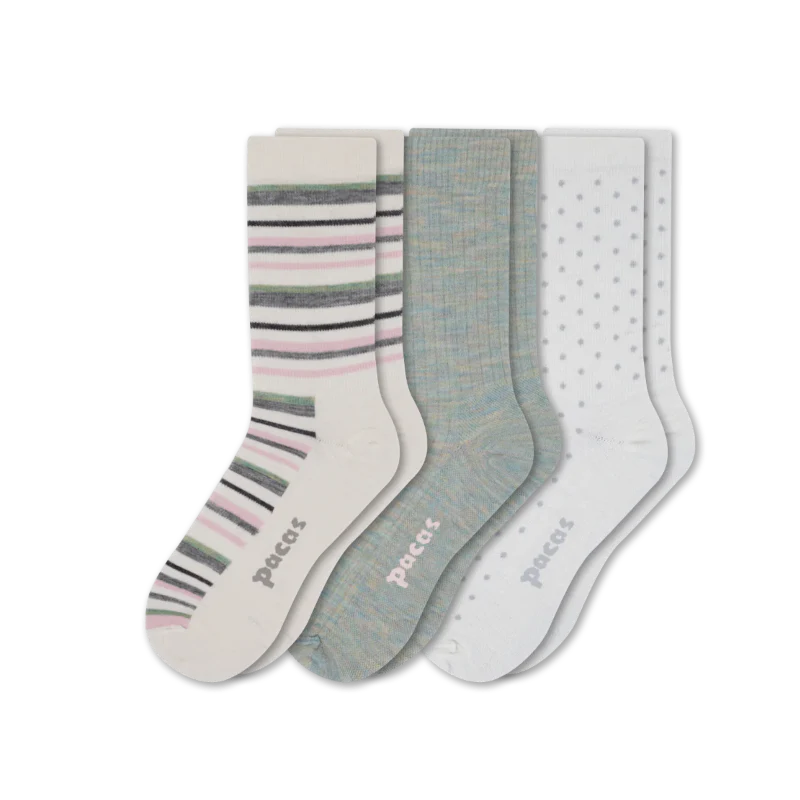 3 Pack - Women's Light-Weight Crew Pacas Socks 81 3 Pack - Women's Light-Weight Crew Pacas Socks