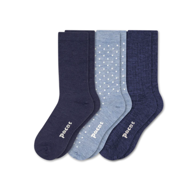 3 Pack - Women's Light-Weight Crew Pacas Socks 82 3 Pack - Women's Light-Weight Crew Pacas Socks