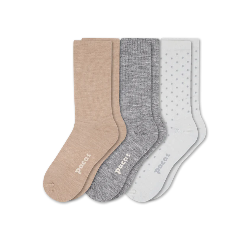3 Pack - Women's Light-Weight Crew Pacas Socks 85 3 Pack - Women's Light-Weight Crew Pacas Socks
