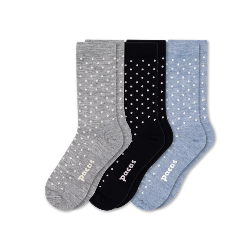 3 Pack - Women's Light-Weight Crew Pacas Socks 87 3 Pack - Women's Light-Weight Crew Pacas Socks