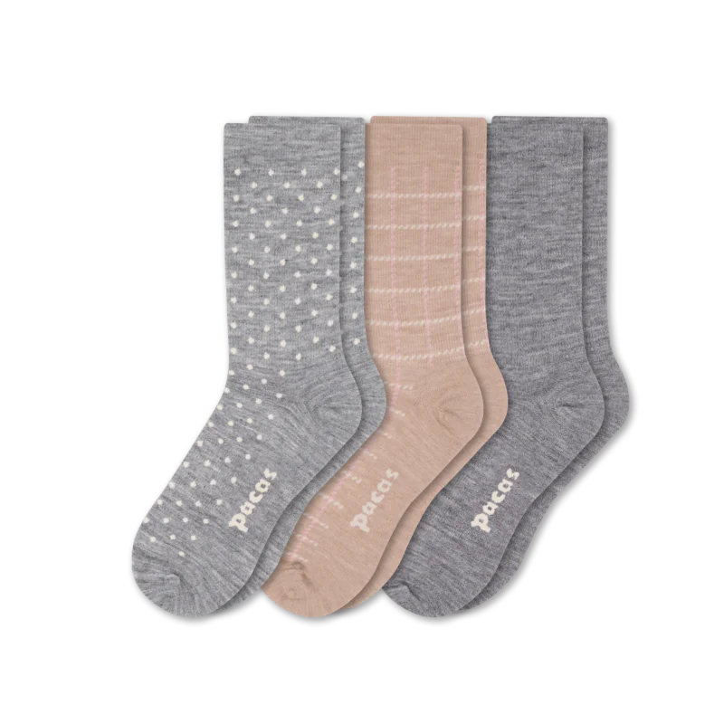 3 Pack - Women's Light-Weight Crew Pacas Socks 96 3 Pack - Women's Light-Weight Crew Pacas Socks