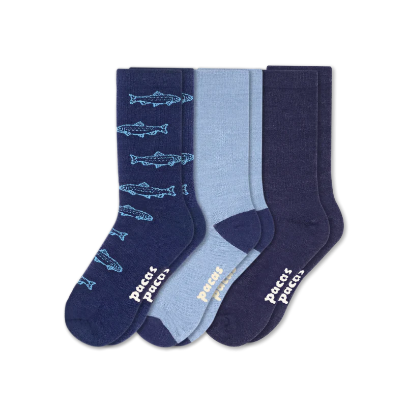 3 Pack - Men's Light-Weight Crew Pacas Socks 102 3 Pack - Men's Light-Weight Crew Pacas Socks