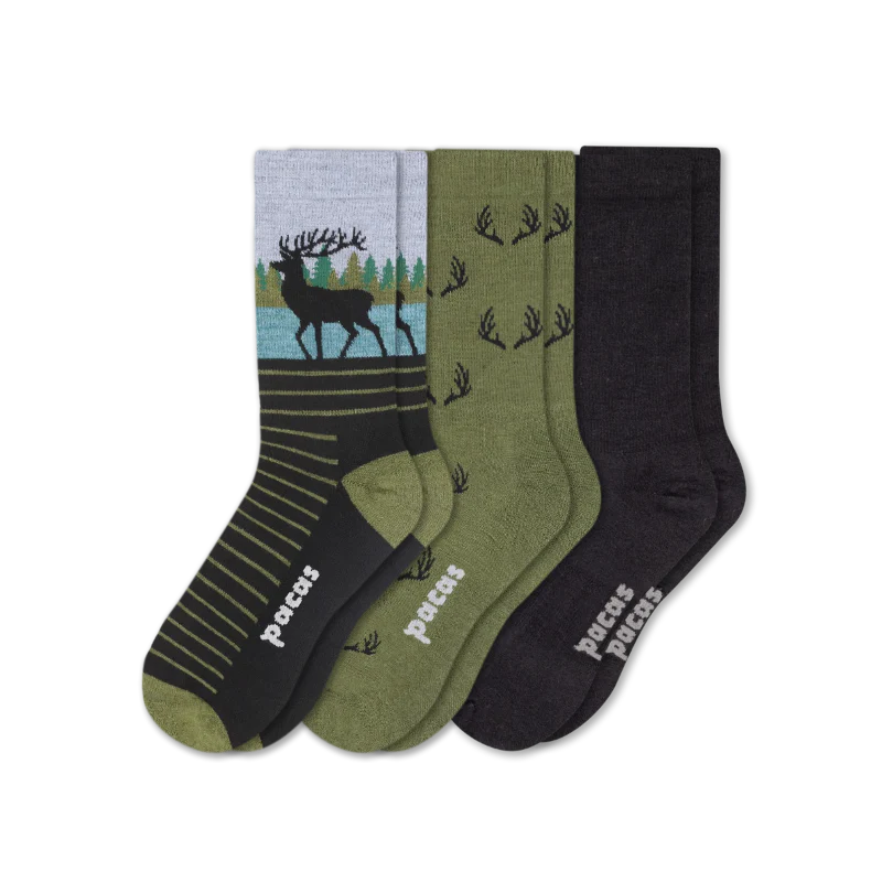 3 Pack - Men's Light-Weight Crew Pacas Socks 104 3 Pack - Men's Light-Weight Crew Pacas Socks