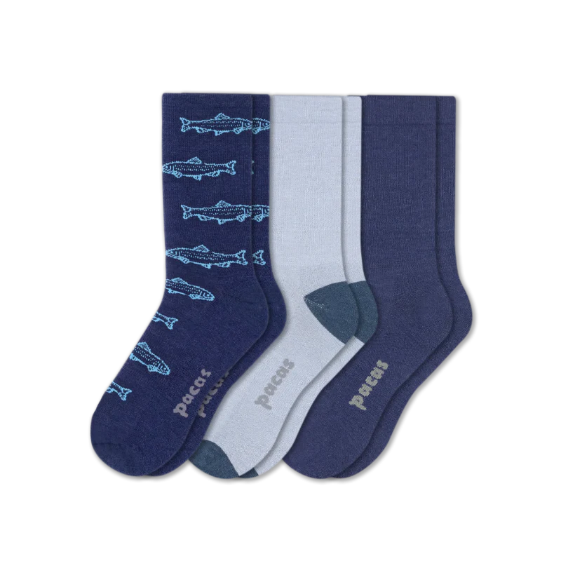 3 Pack - Men's Light-Weight Crew Pacas Socks 113 3 Pack - Men's Light-Weight Crew Pacas Socks
