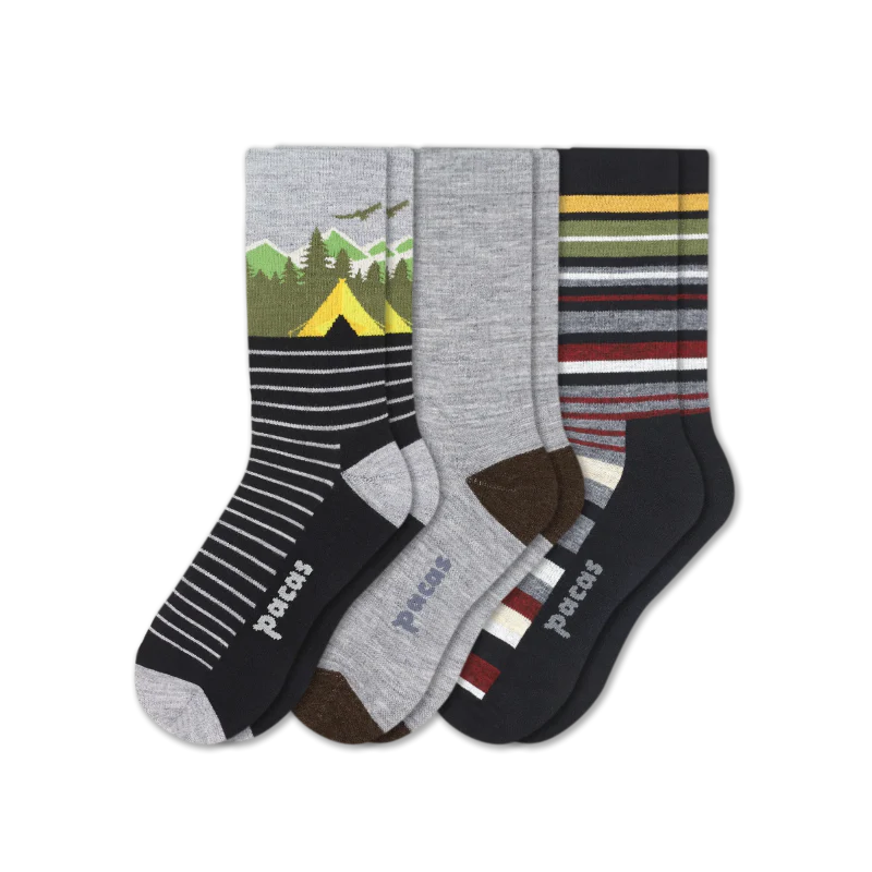 3 Pack - Men's Light-Weight Crew Pacas Socks 119 3 Pack - Men's Light-Weight Crew Pacas Socks