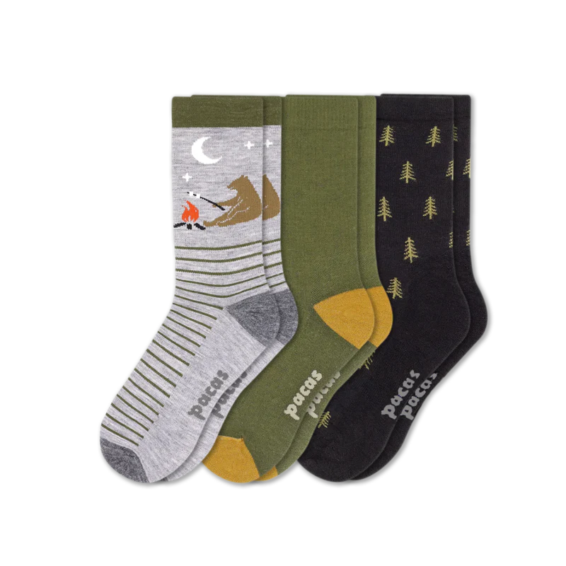 3 Pack - Men's Light-Weight Crew Pacas Socks 59 3 Pack - Men's Light-Weight Crew Pacas Socks