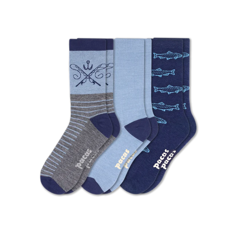 3 Pack - Men's Light-Weight Crew Pacas Socks 60 3 Pack - Men's Light-Weight Crew Pacas Socks