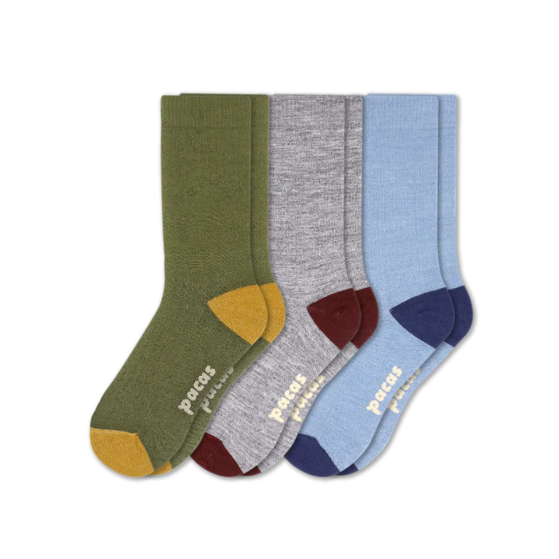 3 Pack - Men's Light-Weight Crew Pacas Socks 61 3 Pack - Men's Light-Weight Crew Pacas Socks