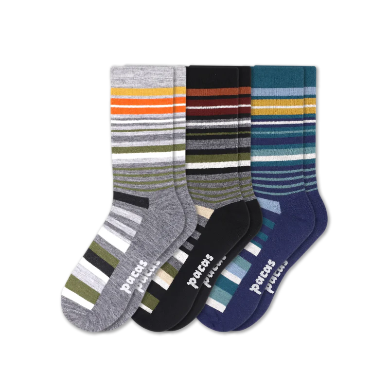 3 Pack - Men's Light-Weight Crew Pacas Socks 65 3 Pack - Men's Light-Weight Crew Pacas Socks