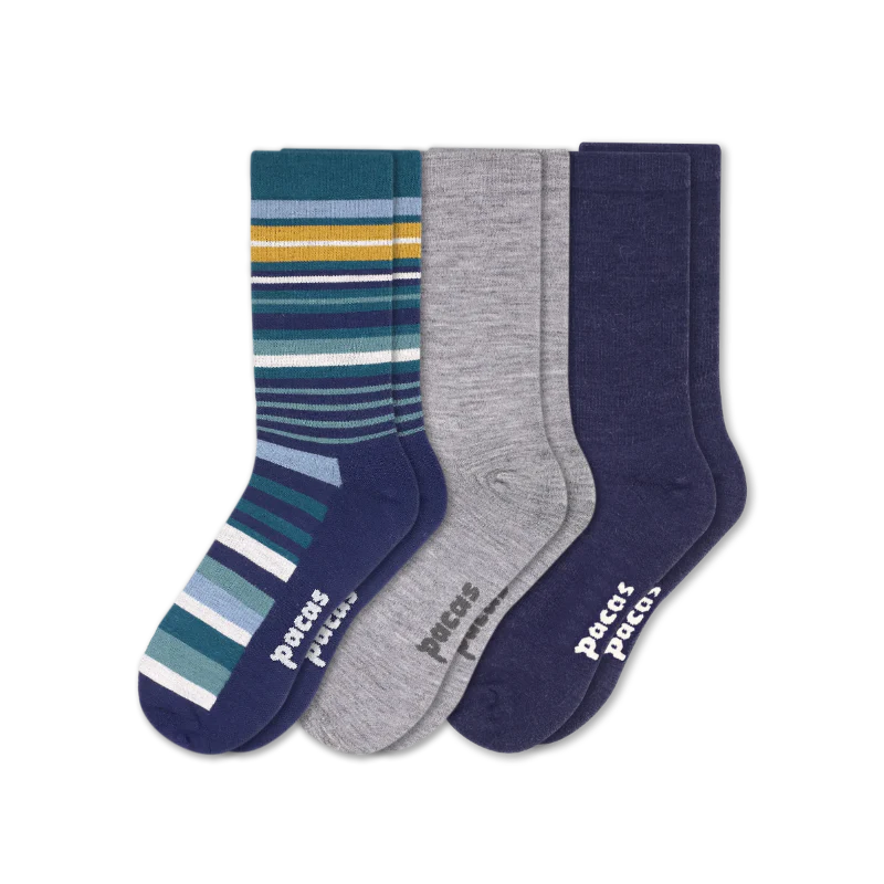 3 Pack - Men's Light-Weight Crew Pacas Socks 66 3 Pack - Men's Light-Weight Crew Pacas Socks