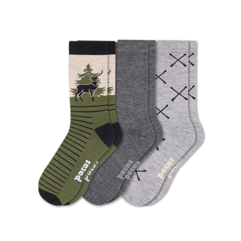 3 Pack - Men's Light-Weight Crew Pacas Socks 67 3 Pack - Men's Light-Weight Crew Pacas Socks