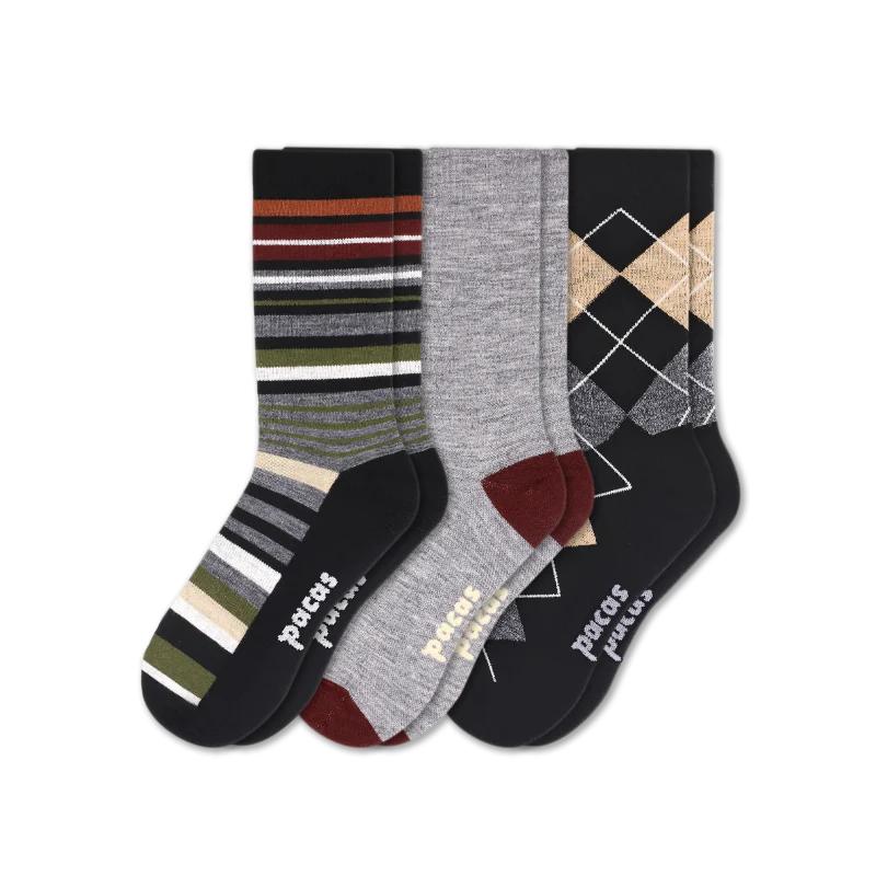 3 Pack - Men's Light-Weight Crew Pacas Socks 68 3 Pack - Men's Light-Weight Crew Pacas Socks