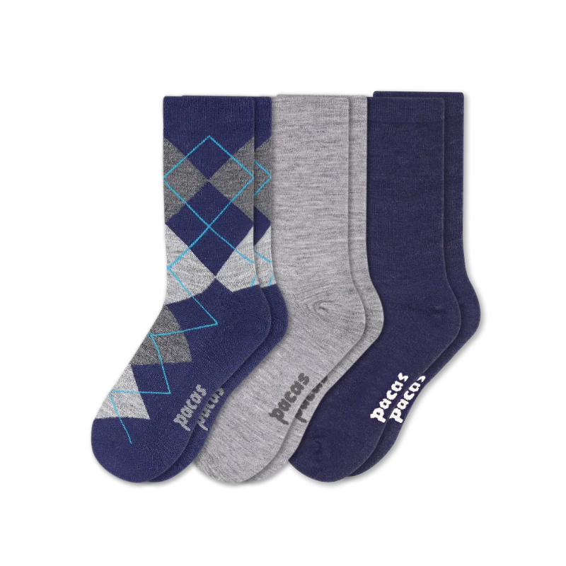 3 Pack - Men's Light-Weight Crew Pacas Socks 71 3 Pack - Men's Light-Weight Crew Pacas Socks