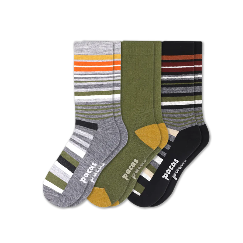 3 Pack - Men's Light-Weight Crew Pacas Socks 73 3 Pack - Men's Light-Weight Crew Pacas Socks