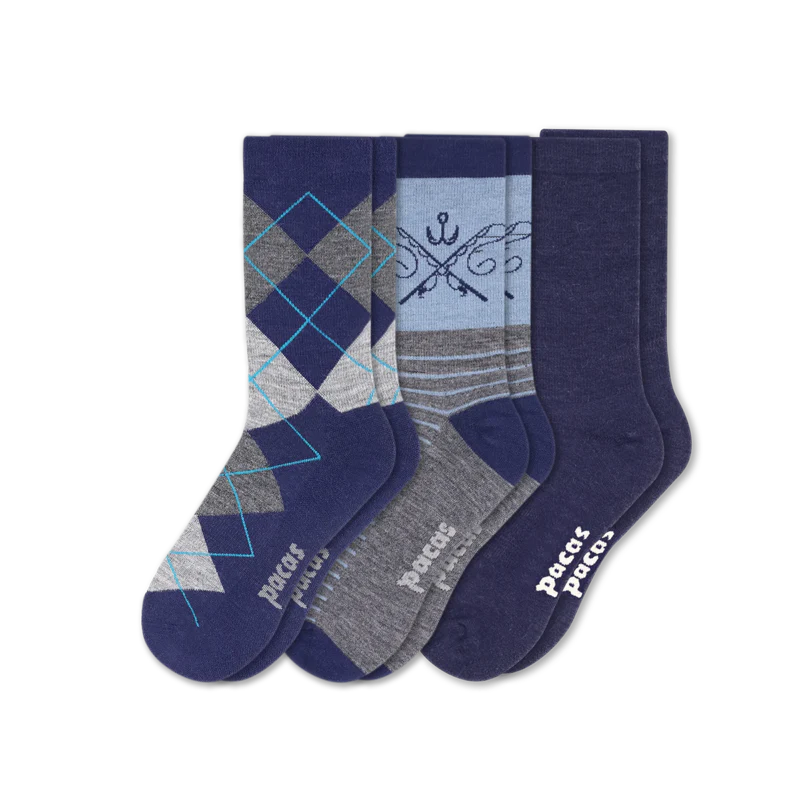 3 Pack - Men's Light-Weight Crew Pacas Socks 74 3 Pack - Men's Light-Weight Crew Pacas Socks