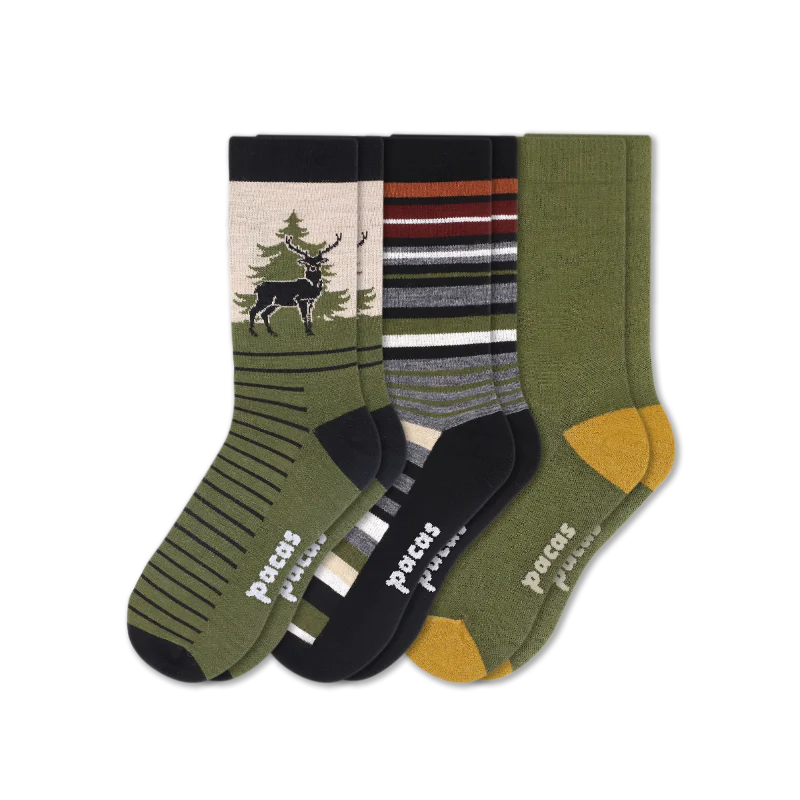 3 Pack - Men's Light-Weight Crew Pacas Socks 75 3 Pack - Men's Light-Weight Crew Pacas Socks