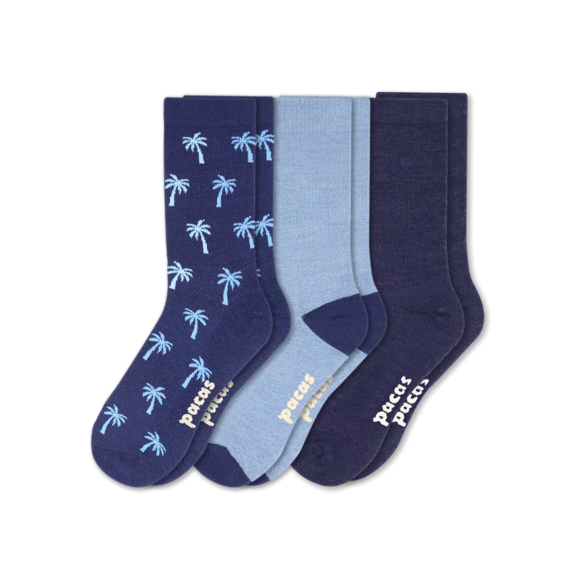 3 Pack - Men's Light-Weight Crew Pacas Socks 85 3 Pack - Men's Light-Weight Crew Pacas Socks