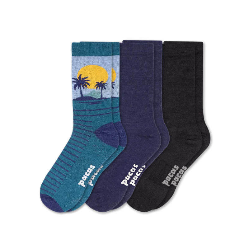 3 Pack - Men's Light-Weight Crew Pacas Socks 93 3 Pack - Men's Light-Weight Crew Pacas Socks