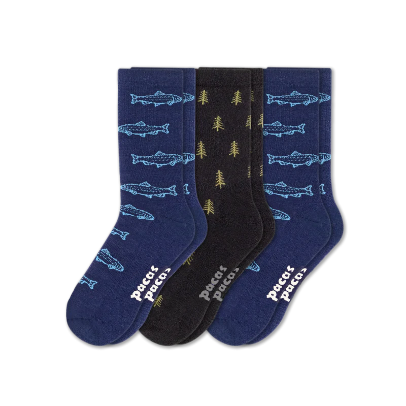 3 Pack - Men's Light-Weight Crew Pacas Socks 95 3 Pack - Men's Light-Weight Crew Pacas Socks