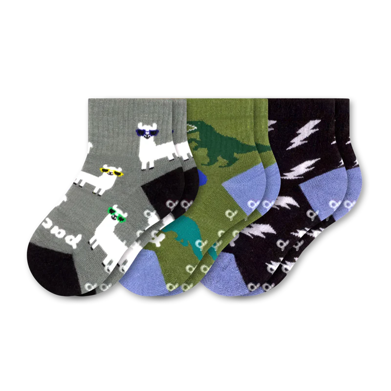 3 Pack - Toddler Pacas Gripper Socks 17 3 Pack - Toddler Pacas Gripper Socks