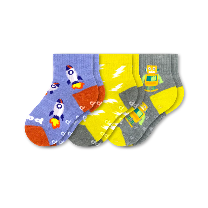 3 Pack - Toddler Pacas Gripper Socks 20 3 Pack - Toddler Pacas Gripper Socks