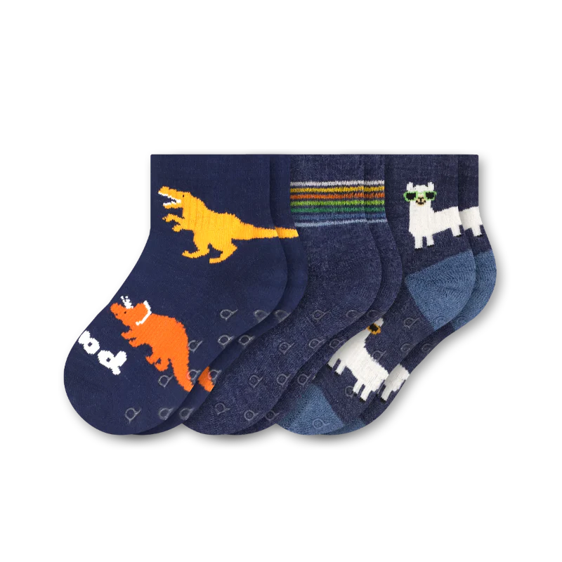 3 Pack - Toddler Pacas Gripper Socks 22 3 Pack - Toddler Pacas Gripper Socks