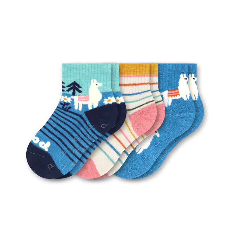 3 Pack - Toddler Pacas Gripper Socks 26 3 Pack - Toddler Pacas Gripper Socks