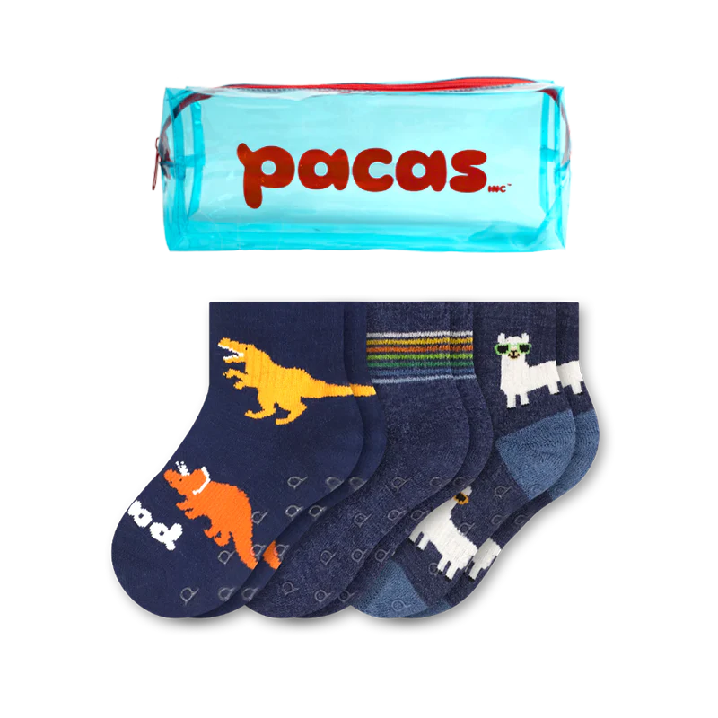 3 Pack - Toddler Pacas Gripper Socks 34 3 Pack - Toddler Pacas Gripper Socks