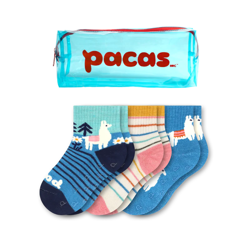 3 Pack - Toddler Pacas Gripper Socks 38 3 Pack - Toddler Pacas Gripper Socks