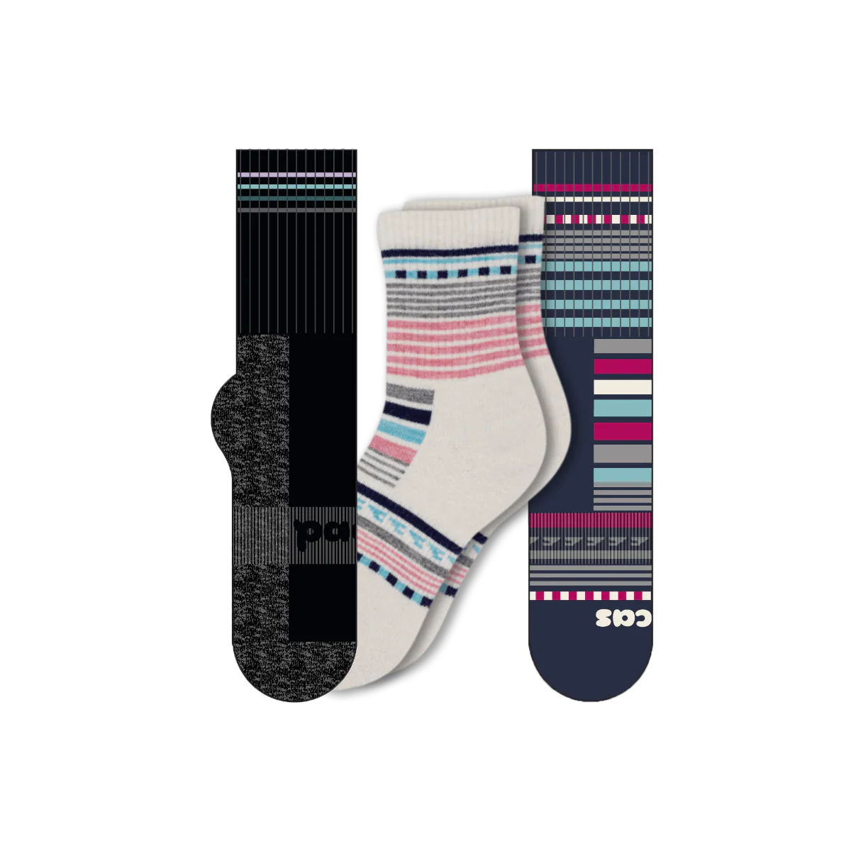 3 Pack - Women's Hiking Crew Pacas Socks