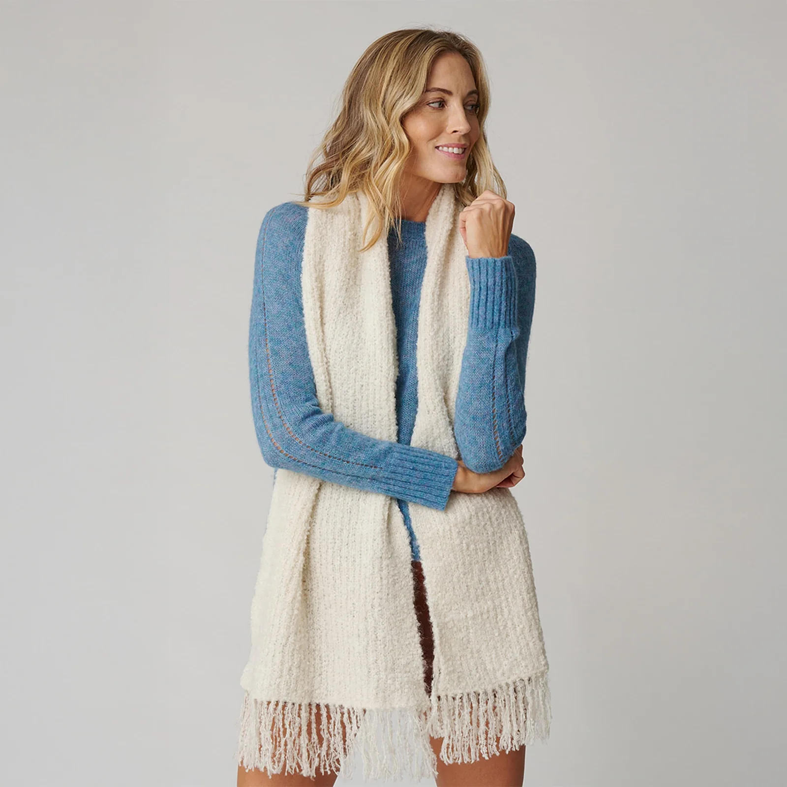 Women's Ribbed Boucle Scarf
