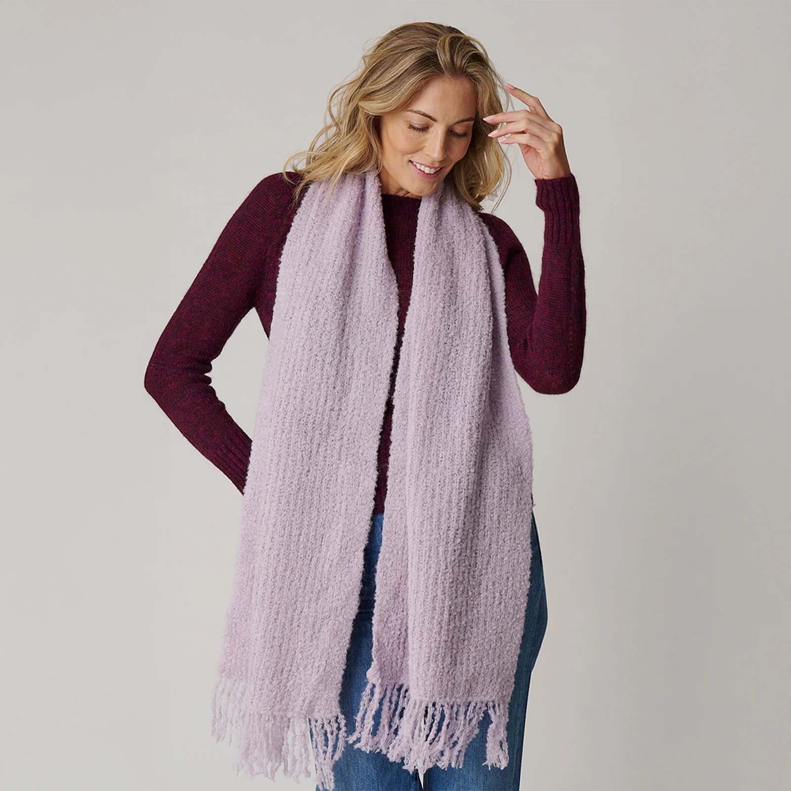 Women's Ribbed Boucle Scarf