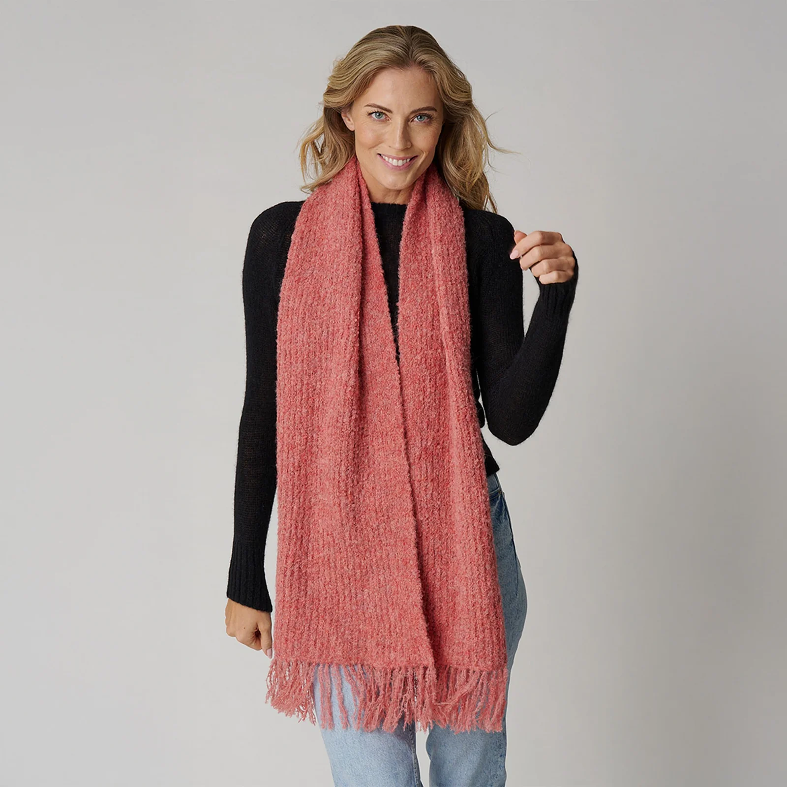 Women's Ribbed Boucle Scarf