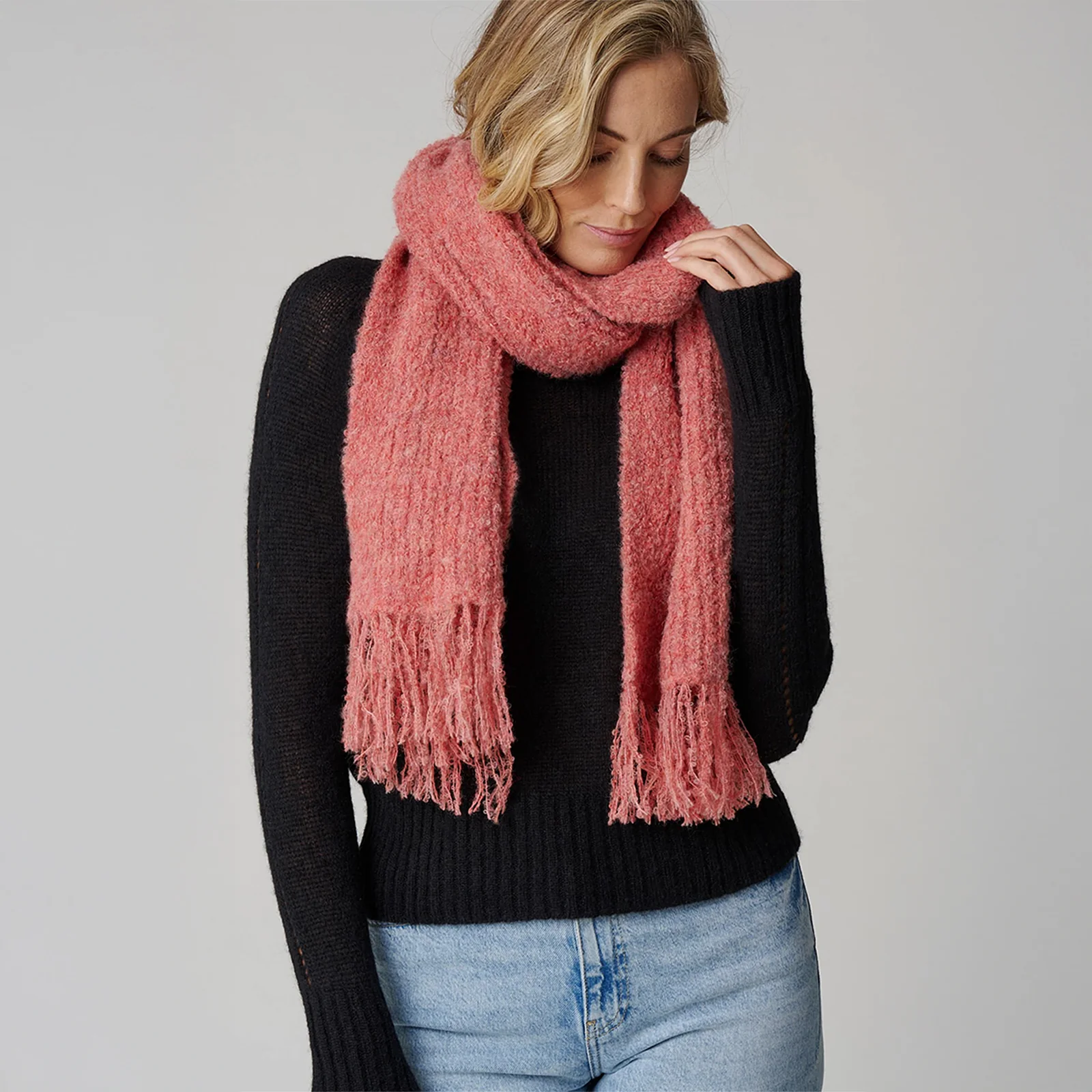 Women's Ribbed Boucle Scarf