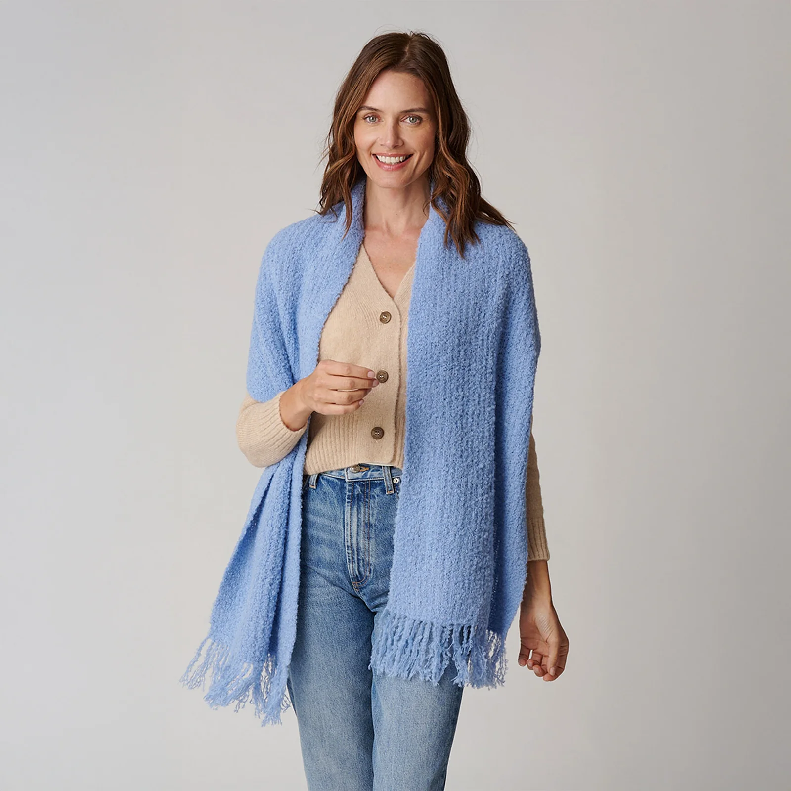 Women's Ribbed Boucle Scarf