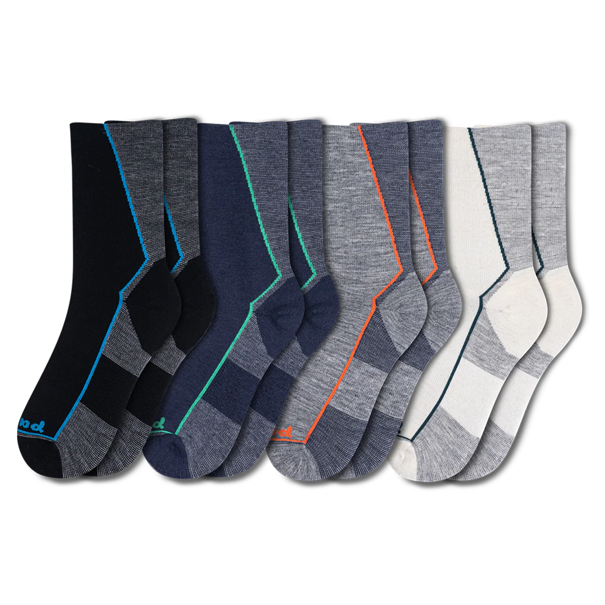 4 Pack - Men's Light-Weight Crew Pacas Socks