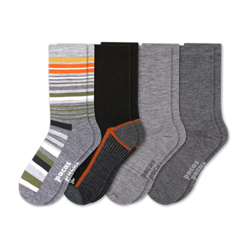 4 Pack - Men's Light-Weight Crew Pacas Socks 101 4 Pack - Men's Light-Weight Crew Pacas Socks