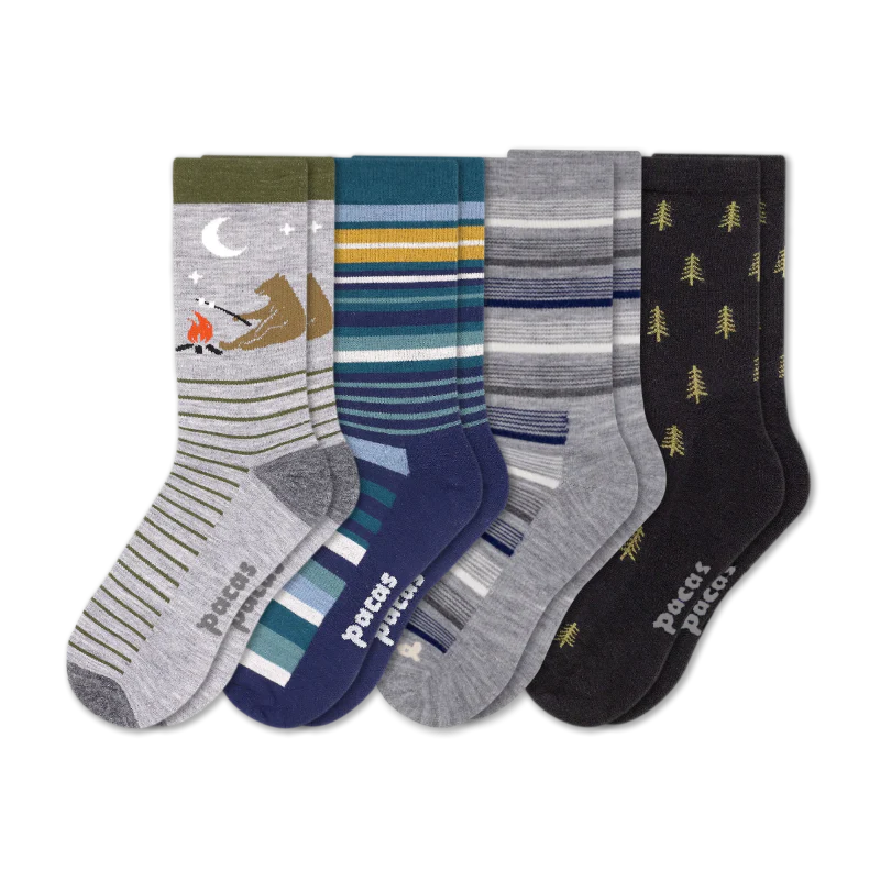 4 Pack - Men's Light-Weight Crew Pacas Socks 102 4 Pack - Men's Light-Weight Crew Pacas Socks