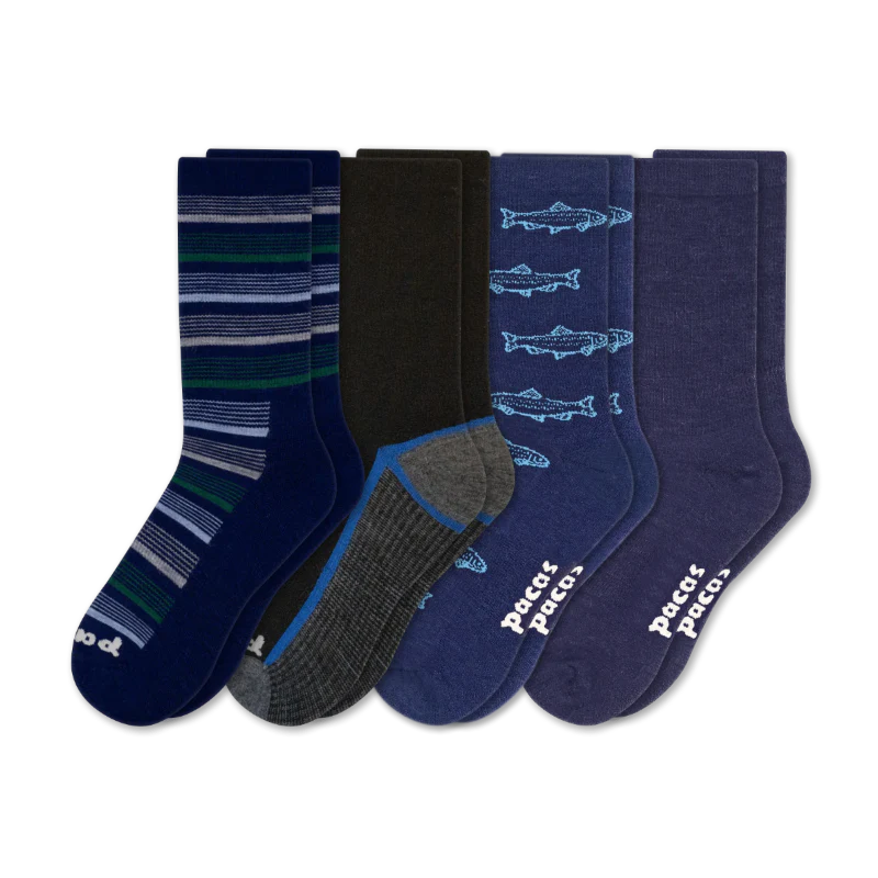 4 Pack - Men's Light-Weight Crew Pacas Socks 103 4 Pack - Men's Light-Weight Crew Pacas Socks