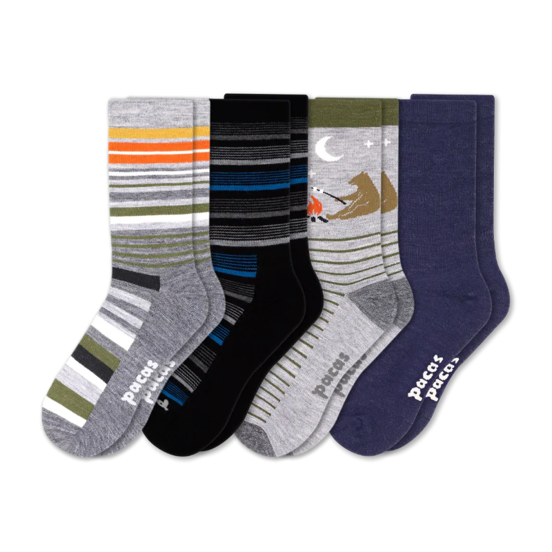 4 Pack - Men's Light-Weight Crew Pacas Socks 105 4 Pack - Men's Light-Weight Crew Pacas Socks