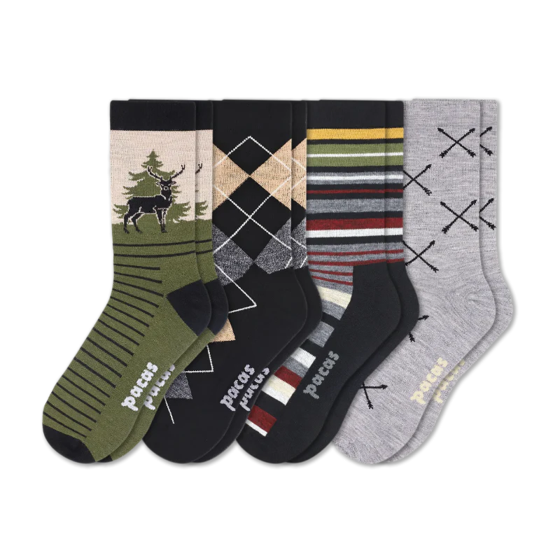 4 Pack - Men's Light-Weight Crew Pacas Socks 117 4 Pack - Men's Light-Weight Crew Pacas Socks
