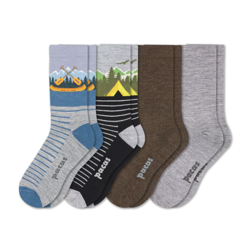 4 Pack - Men's Light-Weight Crew Pacas Socks 122 4 Pack - Men's Light-Weight Crew Pacas Socks