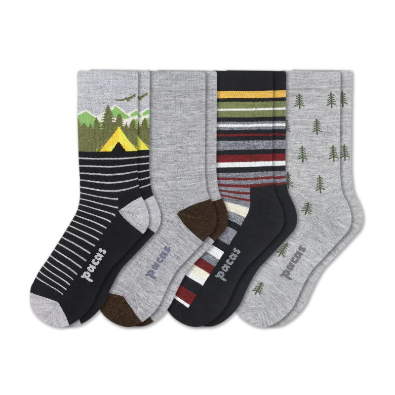 4 Pack - Men's Light-Weight Crew Pacas Socks 124 4 Pack - Men's Light-Weight Crew Pacas Socks
