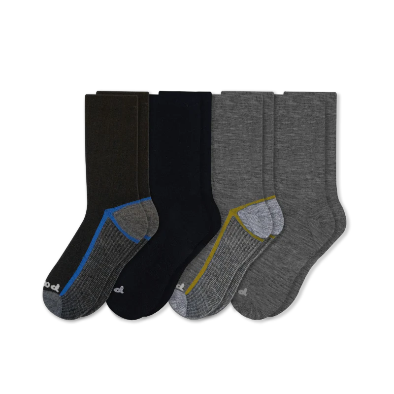 4 Pack - Men's Light-Weight Crew Pacas Socks 44 4 Pack - Men's Light-Weight Crew Pacas Socks