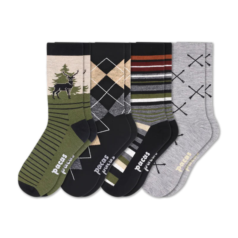 4 Pack - Men's Light-Weight Crew Pacas Socks 67 4 Pack - Men's Light-Weight Crew Pacas Socks