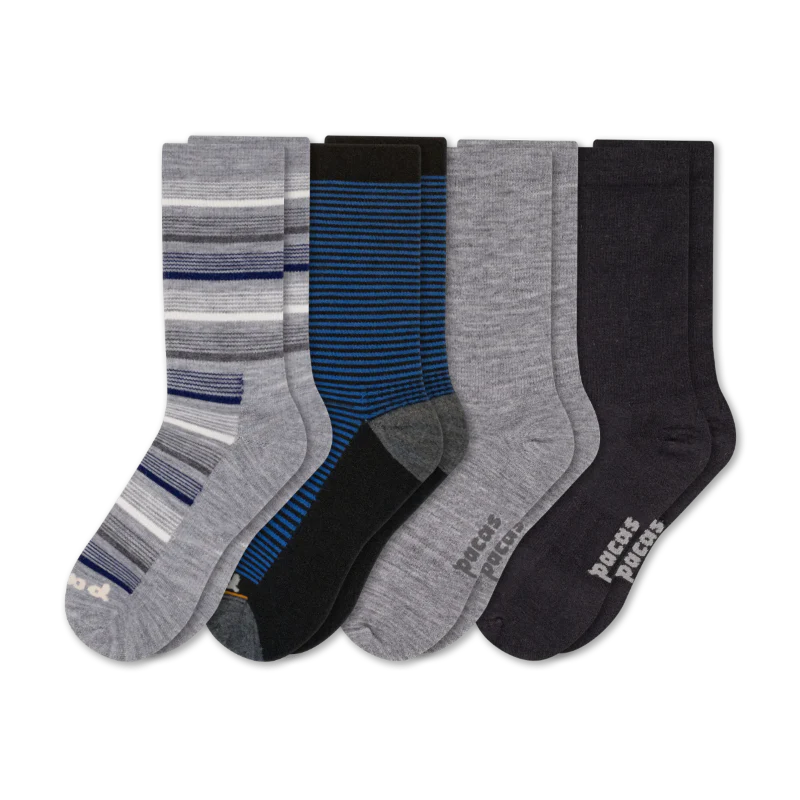 4 Pack - Men's Light-Weight Crew Pacas Socks 77 4 Pack - Men's Light-Weight Crew Pacas Socks
