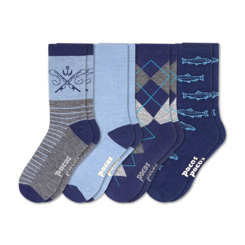 4 Pack - Men's Light-Weight Crew Pacas Socks 80 4 Pack - Men's Light-Weight Crew Pacas Socks